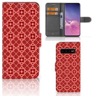 B2Ctelecom Samsung Galaxy S10  Hoesje Bookcase Batik Red