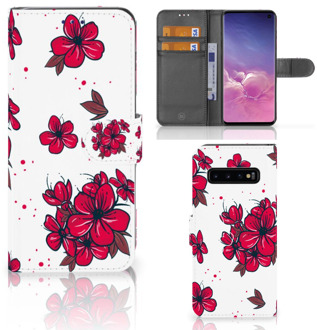 B2Ctelecom Samsung Galaxy S10 Hoesje Bookcase Blossom Red