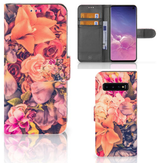 B2Ctelecom Samsung Galaxy S10 Hoesje Bookcase Bosje Bloemen