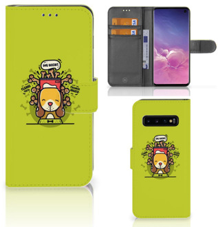 B2Ctelecom Samsung Galaxy S10 Hoesje Bookcase Doggy Biscuit