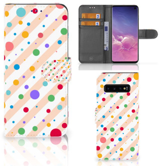 B2Ctelecom Samsung Galaxy S10 Hoesje Bookcase Dots