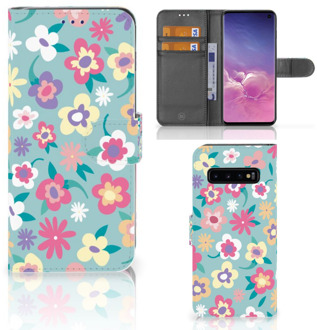 B2Ctelecom Samsung Galaxy S10 Hoesje Bookcase Flower Power