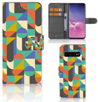 B2Ctelecom Samsung Galaxy S10  Hoesje Bookcase Funky Retro