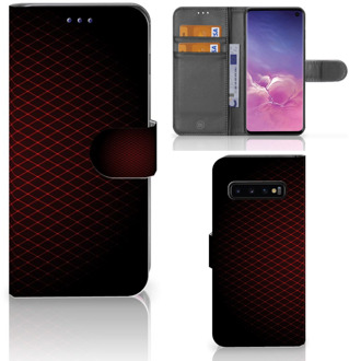 B2Ctelecom Samsung Galaxy S10  Hoesje Bookcase Geruit Rood