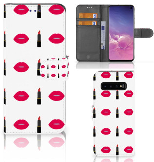 B2Ctelecom Samsung Galaxy S10 Hoesje Bookcase Lipstick Kiss