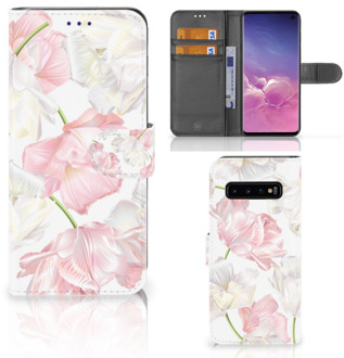 B2Ctelecom Samsung Galaxy S10 Hoesje Bookcase Lovely Flowers