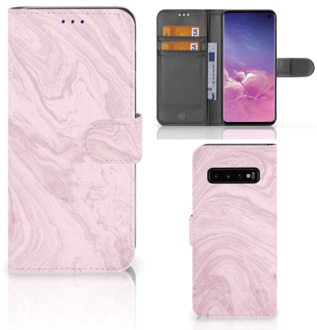 B2Ctelecom Samsung Galaxy S10 Hoesje Bookcase Marble Pink