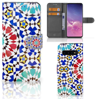 B2Ctelecom Samsung Galaxy S10 Hoesje Bookcase Mozaïek