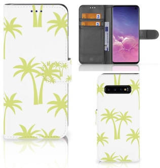 B2Ctelecom Samsung Galaxy S10  Hoesje Bookcase Palmtrees