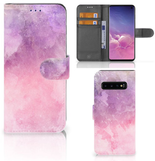 B2Ctelecom Samsung Galaxy S10 Hoesje Bookcase Pink Purple Paint