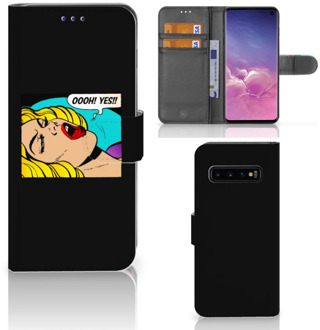 B2Ctelecom Samsung Galaxy S10  Hoesje Bookcase Popart Oh Yes