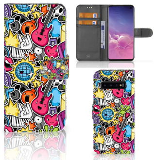 B2Ctelecom Samsung Galaxy S10  Hoesje Bookcase Punk Rock