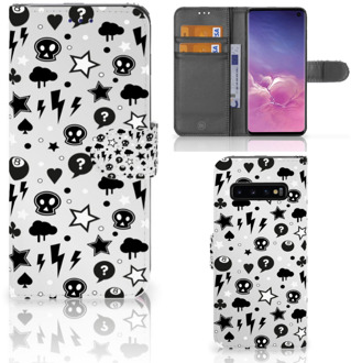 B2Ctelecom Samsung Galaxy S10  Hoesje Bookcase Silver Punk