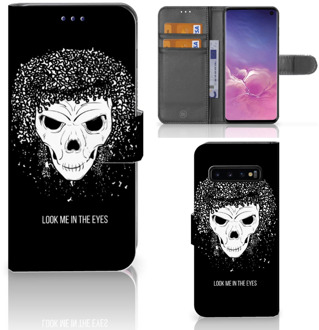 B2Ctelecom Samsung Galaxy S10  Hoesje Bookcase Skull Hair