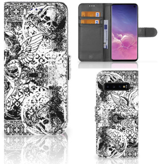 B2Ctelecom Samsung Galaxy S10 Hoesje Bookcase Skulls Angel