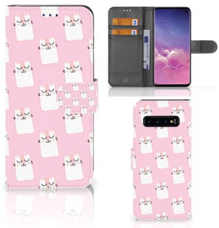 B2Ctelecom Samsung Galaxy S10  Hoesje Bookcase Sleeping Cats