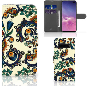 B2Ctelecom Samsung Galaxy S10 Plus Book Case Hoesje Barok Flower