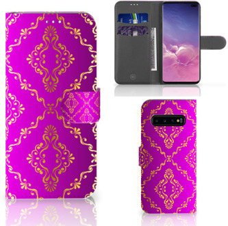 B2Ctelecom Samsung Galaxy S10 Plus Book Case Hoesje Barok Roze