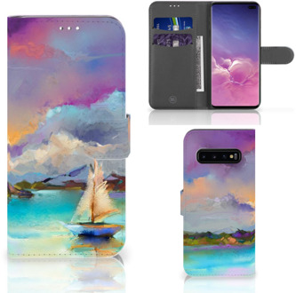 B2Ctelecom Samsung Galaxy S10 Plus Book Case Hoesje Boat