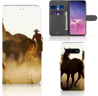 B2Ctelecom Samsung Galaxy S10 Plus Book Case Hoesje Cowboy