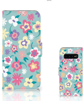 B2Ctelecom Samsung Galaxy S10 Plus Book Case Hoesje Flower Power