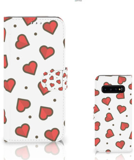 B2Ctelecom Samsung Galaxy S10 Plus Book Case Hoesje Hearts