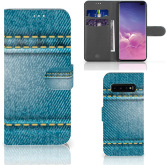 B2Ctelecom Samsung Galaxy S10 Plus Book Case Hoesje Jeans