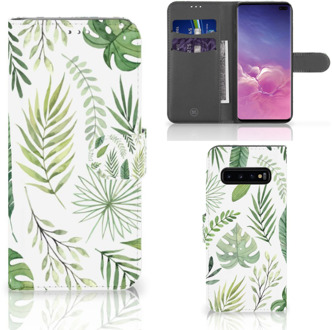 B2Ctelecom Samsung Galaxy S10 Plus Book Case Hoesje Leaves