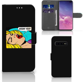 B2Ctelecom Samsung Galaxy S10 Plus Book Case Hoesje Popart Oh Yes