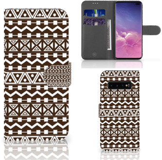 B2Ctelecom Samsung Galaxy S10 Plus Bookcover hoesje Aztec Brown