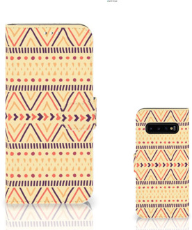 B2Ctelecom Samsung Galaxy S10 Plus Bookcover hoesje Aztec Yellow