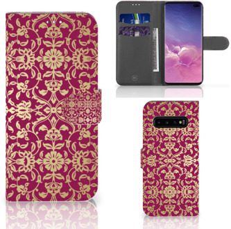 B2Ctelecom Samsung Galaxy S10 Plus Bookcover hoesje Barok Pink