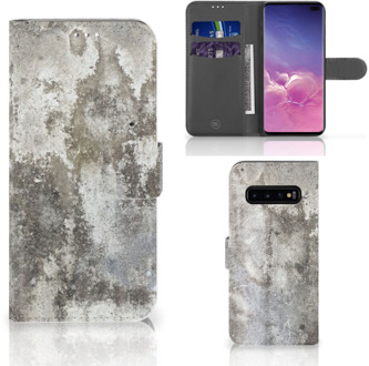 B2Ctelecom Samsung Galaxy S10 Plus Bookcover hoesje Beton