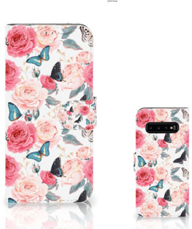 B2Ctelecom Samsung Galaxy S10 Plus Bookcover hoesje Butterfly Roses