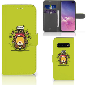 B2Ctelecom Samsung Galaxy S10 Plus Bookcover hoesje Doggy Biscuit