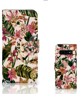 B2Ctelecom Samsung Galaxy S10 Plus Bookcover hoesje Flowers