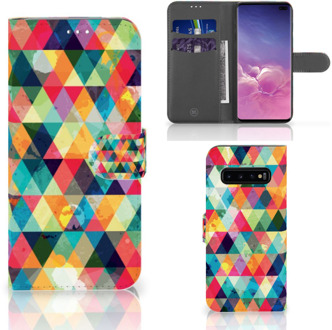 B2Ctelecom Samsung Galaxy S10 Plus Bookcover hoesje Geruit