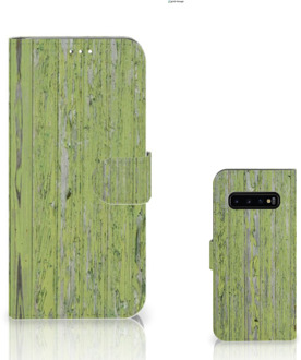 B2Ctelecom Samsung Galaxy S10 Plus Bookcover hoesje Green Wood