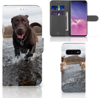 B2Ctelecom Samsung Galaxy S10 Plus Bookcover hoesje Honden