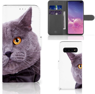 B2Ctelecom Samsung Galaxy S10 Plus Bookcover hoesje Kat