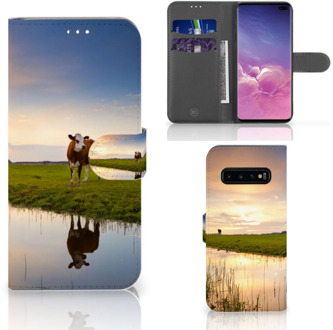 B2Ctelecom Samsung Galaxy S10 Plus Bookcover hoesje Koe