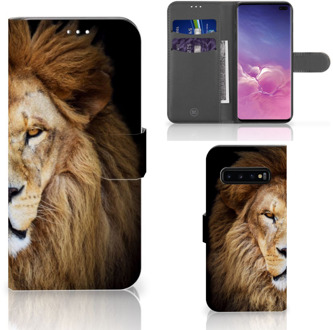 B2Ctelecom Samsung Galaxy S10 Plus Bookcover hoesje Leeuw