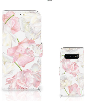 B2Ctelecom Samsung Galaxy S10 Plus Bookcover hoesje Lovely Flowers