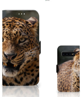 B2Ctelecom Samsung Galaxy S10 Plus Bookcover hoesje Luipaard