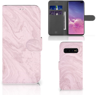 B2Ctelecom Samsung Galaxy S10 Plus Bookcover hoesje Marble Pink