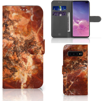 B2Ctelecom Samsung Galaxy S10 Plus Bookcover hoesje Marmer Bruin