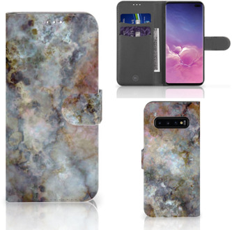 B2Ctelecom Samsung Galaxy S10 Plus Bookcover hoesje Marmer Grijs