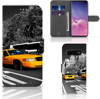 B2Ctelecom Samsung Galaxy S10 Plus Bookcover hoesje New York Taxi