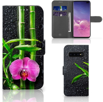 B2Ctelecom Samsung Galaxy S10 Plus Bookcover hoesje Orchidee