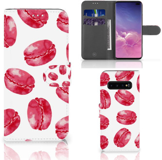 B2Ctelecom Samsung Galaxy S10 Plus Bookcover hoesje Pink Macarons